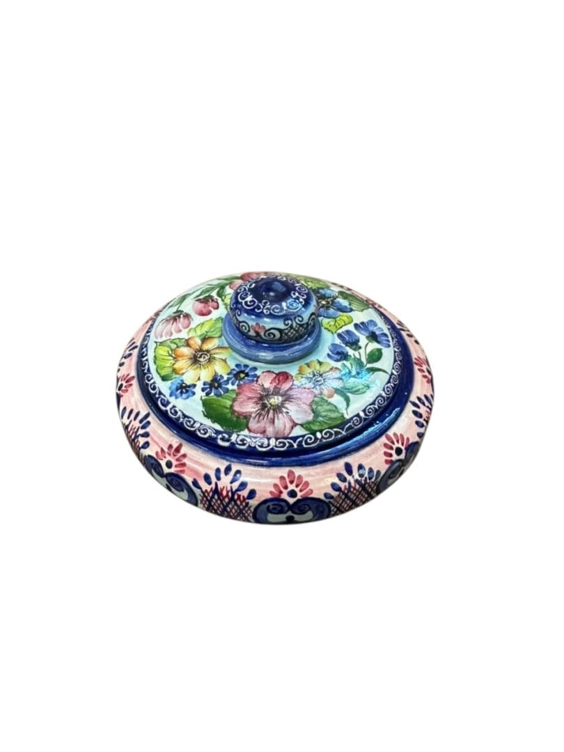 Bombonera / dulcera de ceramica artesanal italiana con tapa Pierrot - Imagen 3