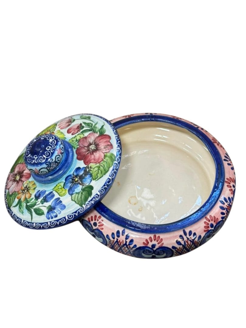 Bombonera / dulcera de ceramica artesanal italiana con tapa Pierrot - Imagen 5