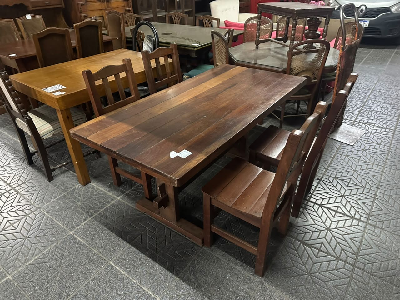 Juego de comedor en madera de algarrobo - Imagen 4