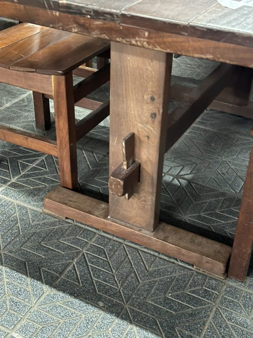 Juego de comedor en madera de algarrobo - Imagen 5