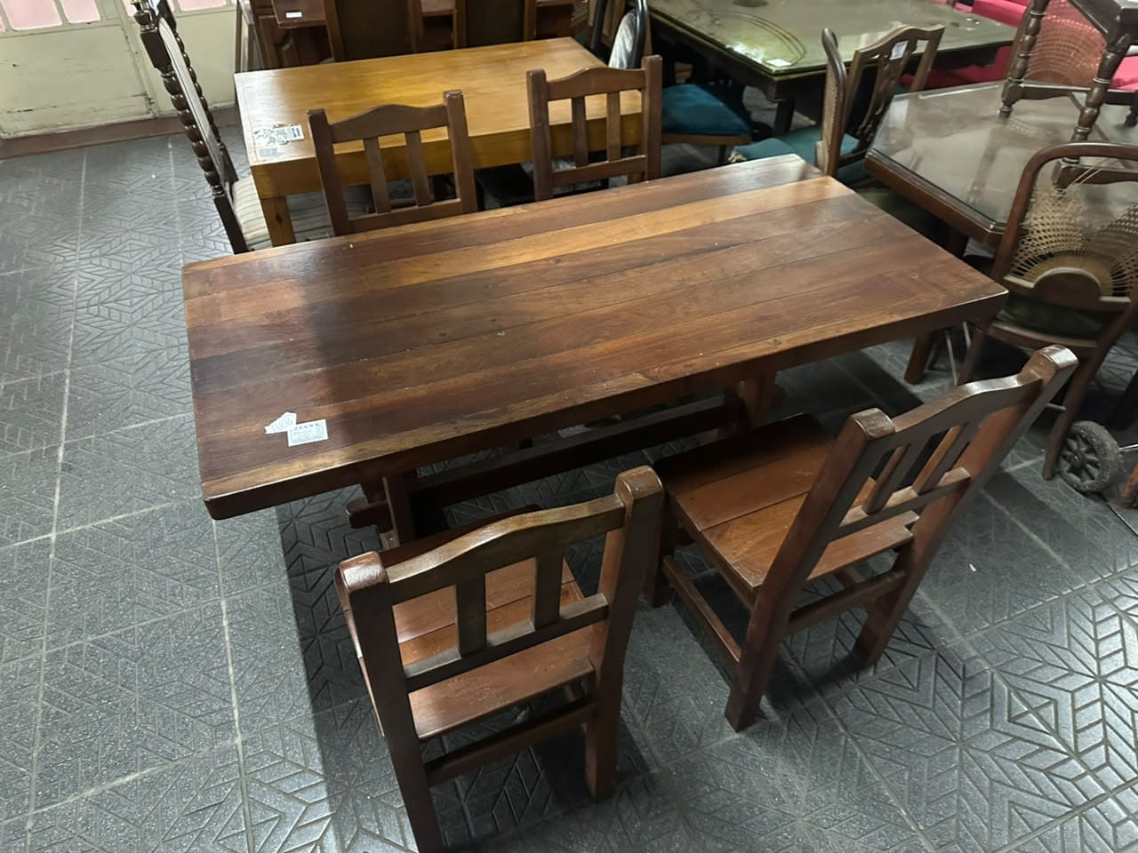 Juego de comedor en madera de algarrobo - Imagen 12