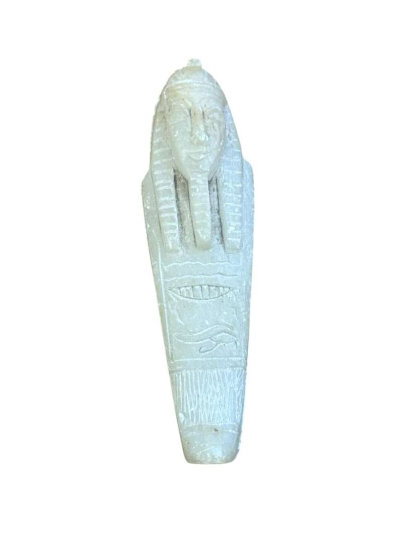 FIGURA EGIPCIA SARCÓFAGO DE ALABASTRO / PIEDRA – ARTÍCULO DECORATIVO
