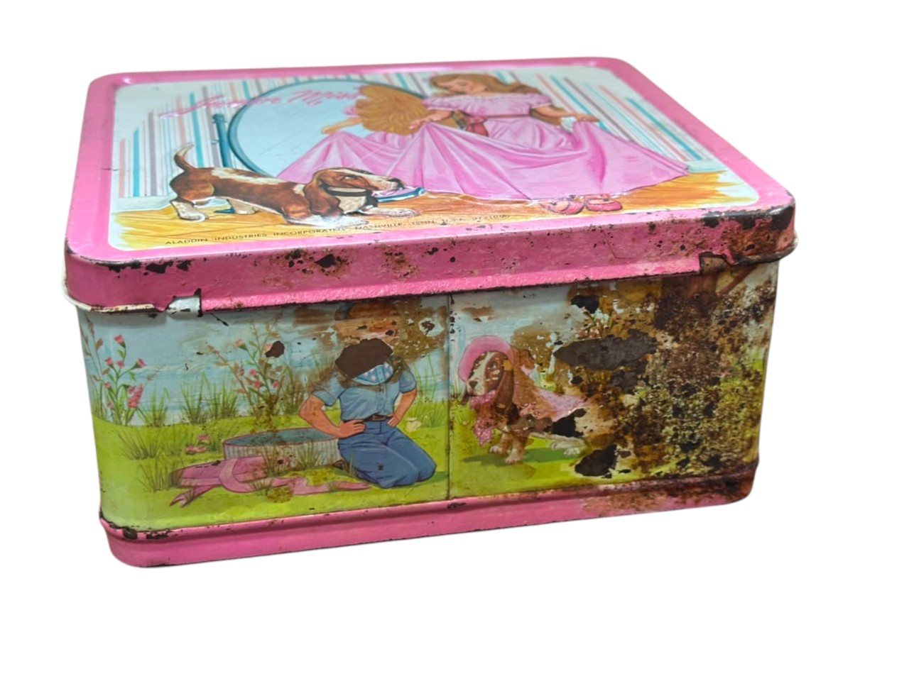 SET DE LONCHERA DE METAL Y TERMO VINTAGE "JUNIOR MISS" – ALADDIN (MADE IN USA) - Imagen 5