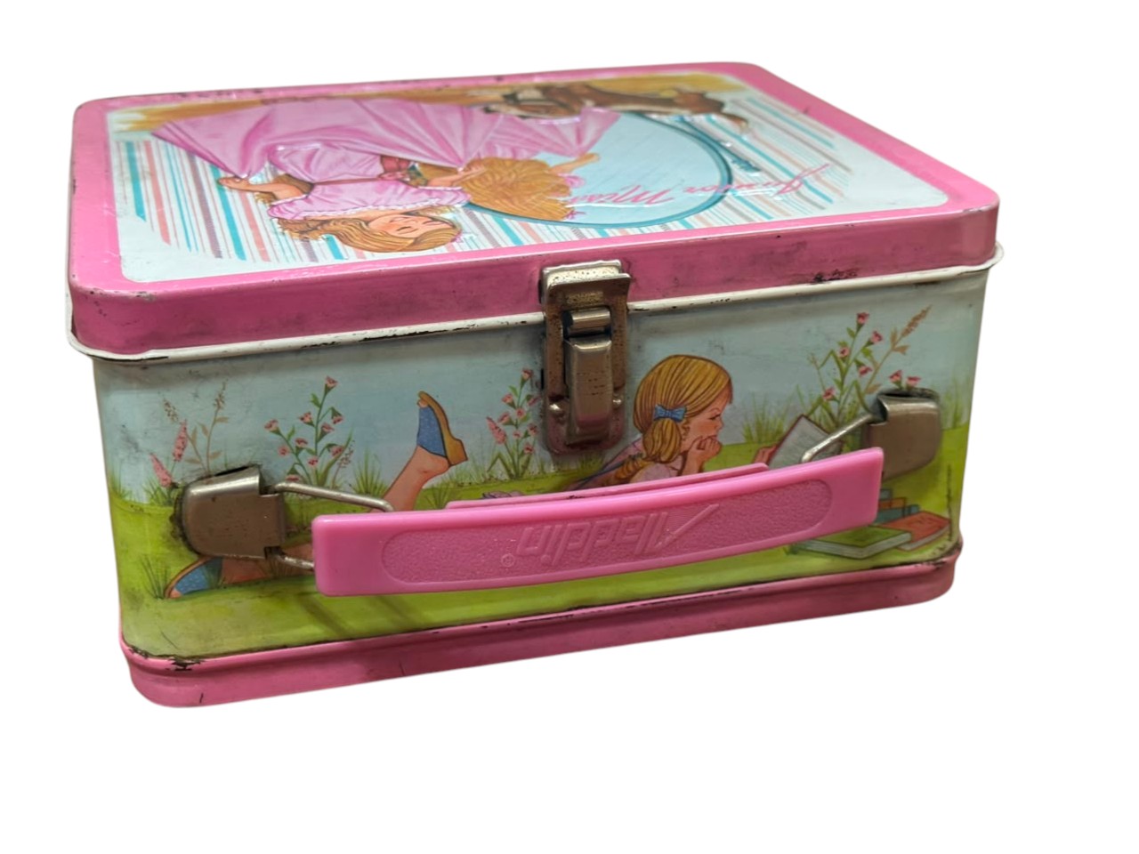 SET DE LONCHERA DE METAL Y TERMO VINTAGE "JUNIOR MISS" – ALADDIN (MADE IN USA) - Imagen 10