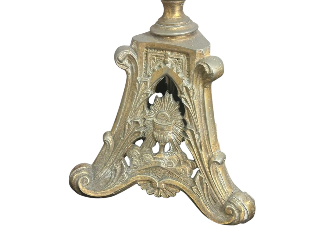 PAR DE JARRONES/FLOREROS GRANDES DE METAL – ESTILO ECLESIÁSTICO Y ART NOUVEAU - Imagen 7