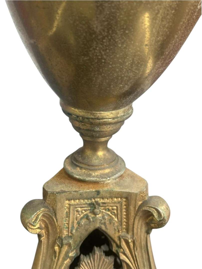 PAR DE JARRONES/FLOREROS GRANDES DE METAL – ESTILO ECLESIÁSTICO Y ART NOUVEAU - Imagen 11