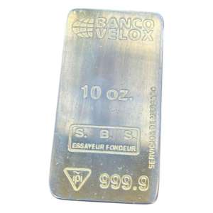 PISAPAPELES DE METAL TIPO LINGOTE DE ORO – BANCO VELOX (10 OZ.)