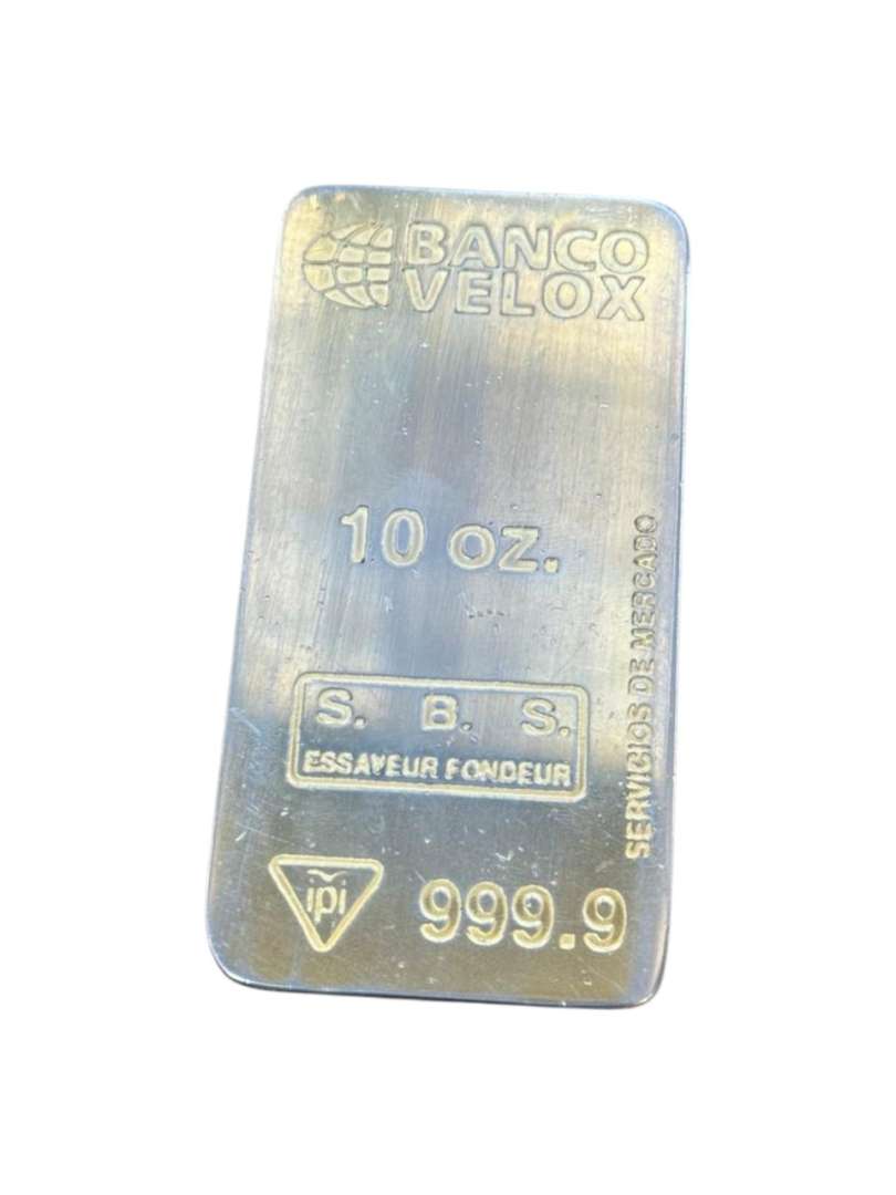 PISAPAPELES DE METAL TIPO LINGOTE DE ORO – BANCO VELOX (10 OZ.)