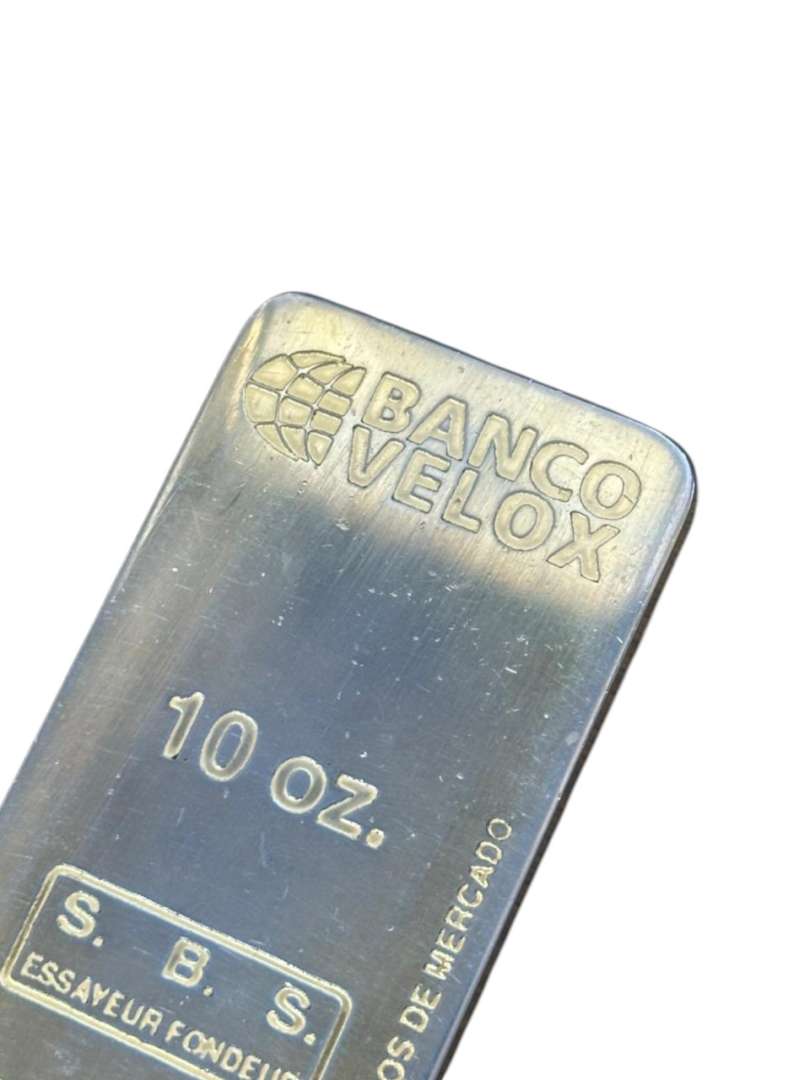 PISAPAPELES DE METAL TIPO LINGOTE DE ORO – BANCO VELOX (10 OZ.) - Imagen 2