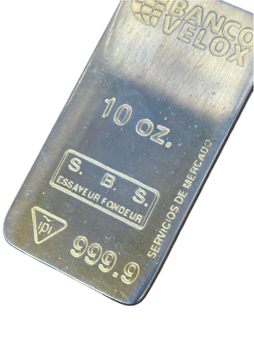PISAPAPELES DE METAL TIPO LINGOTE DE ORO – BANCO VELOX (10 OZ.) - Imagen 3
