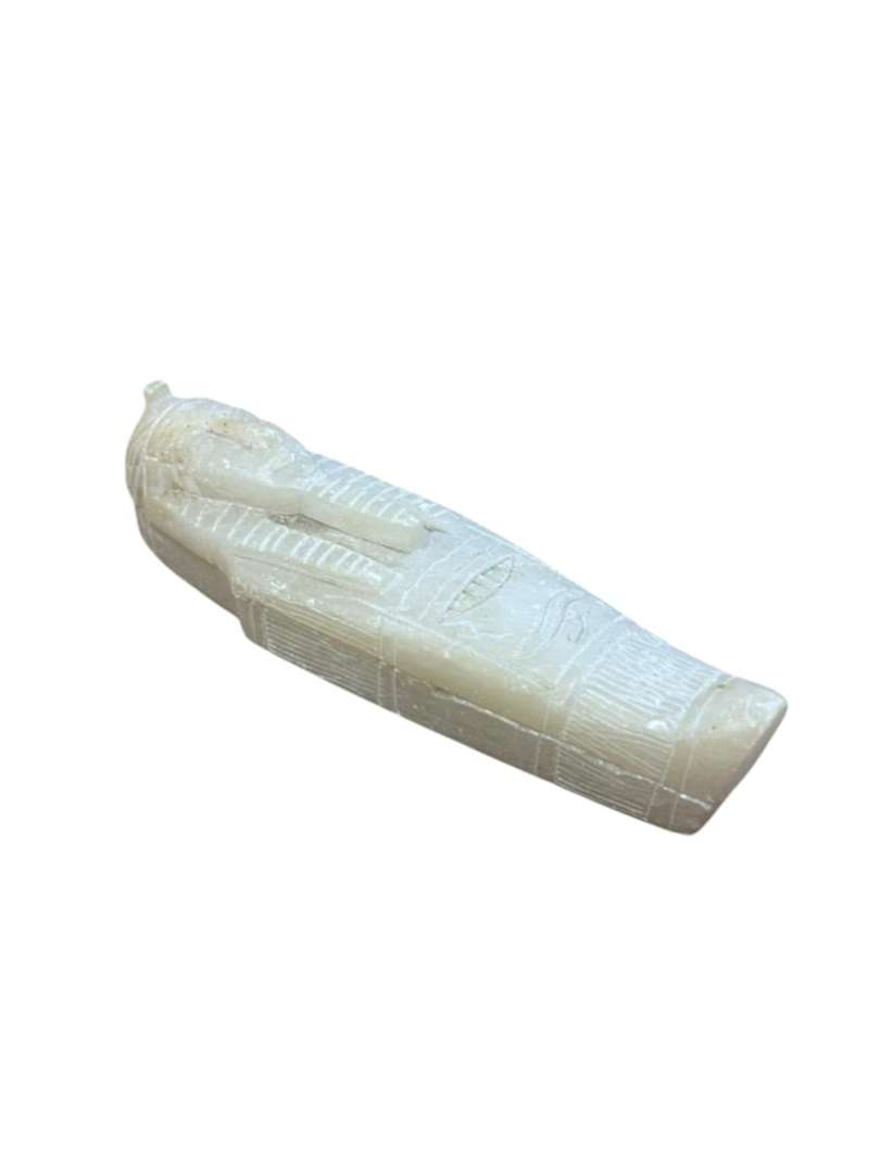 FIGURA EGIPCIA SARCÓFAGO DE ALABASTRO / PIEDRA – ARTÍCULO DECORATIVO - Imagen 3