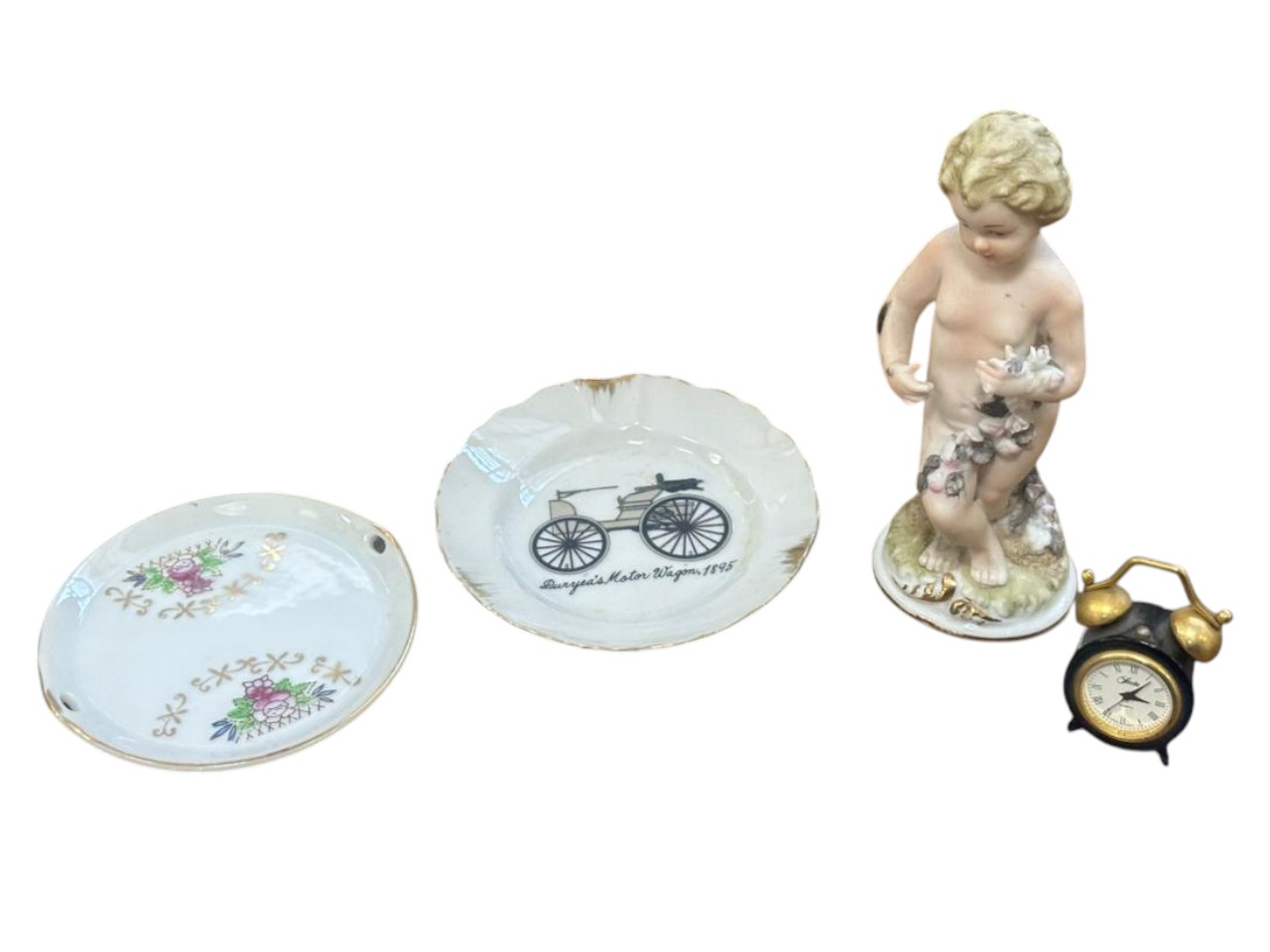 SET DE FIGURA DE PORCELANA Y OBJETOS DE COLECCIÓN DE ORIGEN JAPONÉS (4 PIEZAS) - Imagen 3