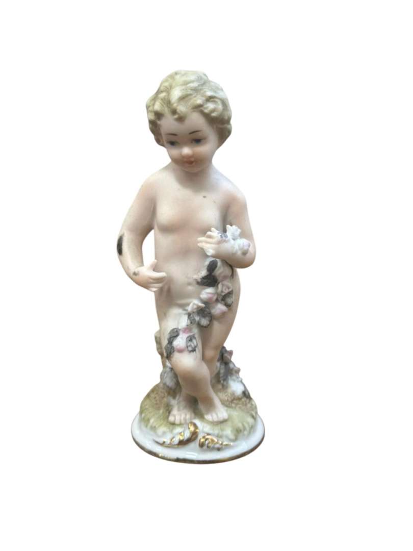 SET DE FIGURA DE PORCELANA Y OBJETOS DE COLECCIÓN DE ORIGEN JAPONÉS (4 PIEZAS) - Imagen 9