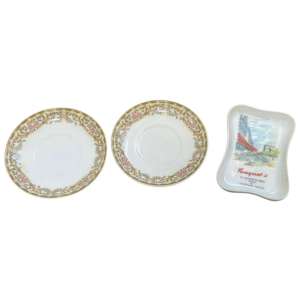 SET DE 3 PLATITOS DE PORCELANA DE COLECCIÓN – SCHMIDT & LIMOGES (FRANCIA)