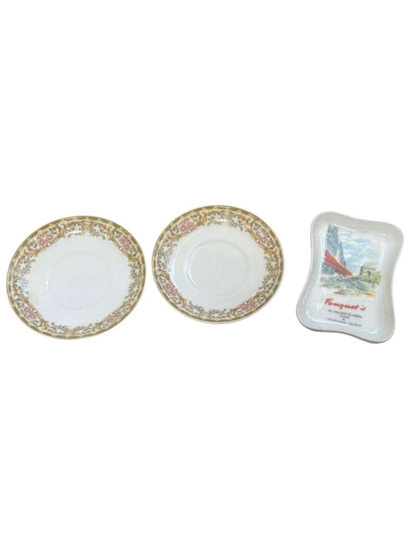 SET DE 3 PLATITOS DE PORCELANA DE COLECCIÓN – SCHMIDT & LIMOGES (FRANCIA)