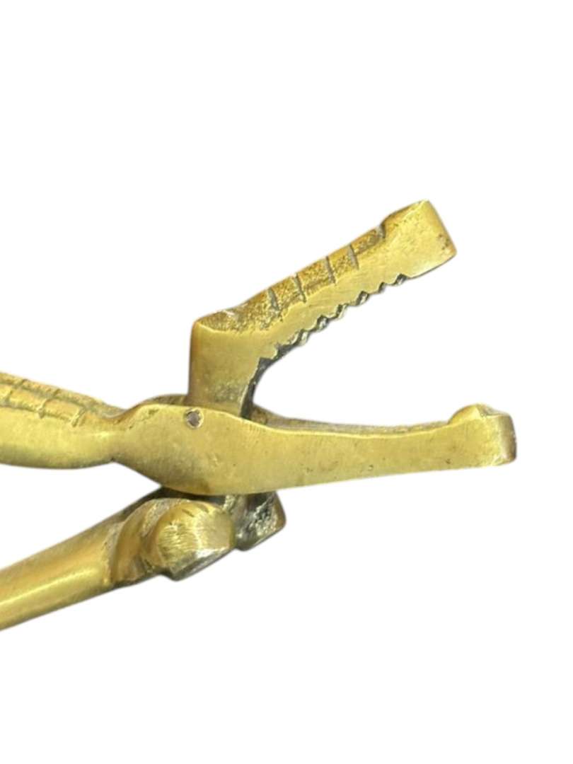 Rompe nueces y avellanas de bronce con forma de cocodrilo - Imagen 8