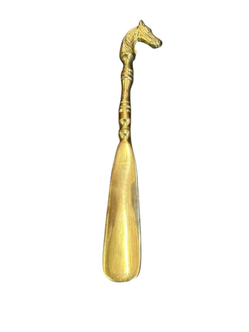 Calzador de zapatos de bronce con cabeza de caballo - Imagen 6