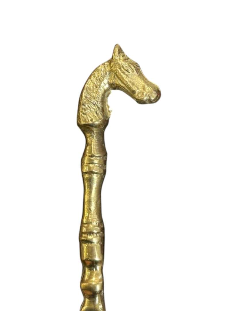 Calzador de zapatos de bronce con cabeza de caballo - Imagen 7