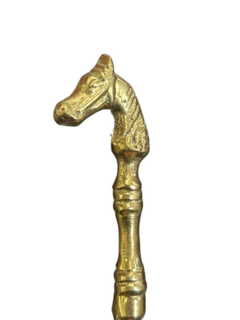 Calzador de zapatos de bronce con cabeza de caballo - Imagen 8