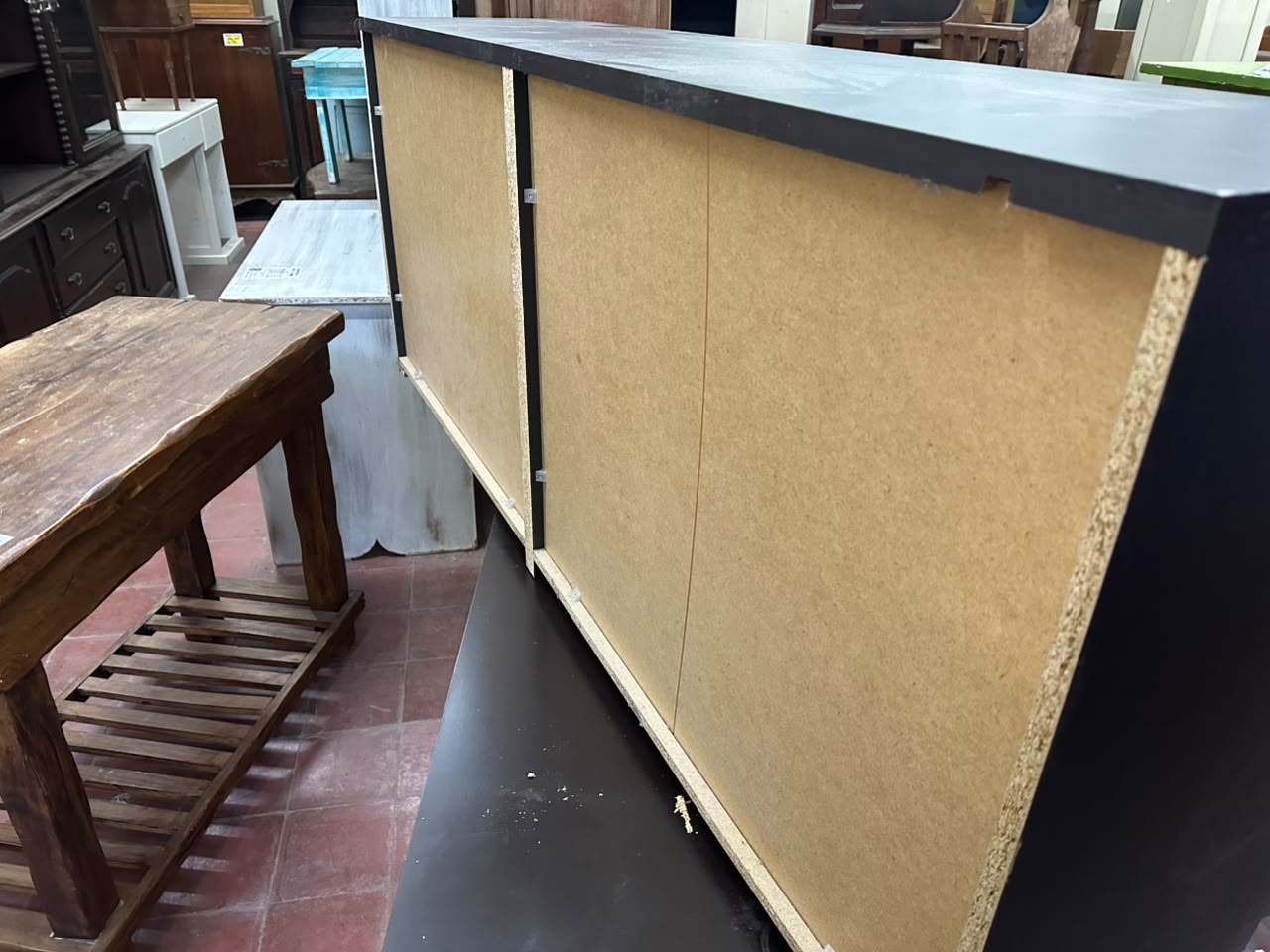 Mueble cajonera baja en melamina gris oscuro - Imagen 6
