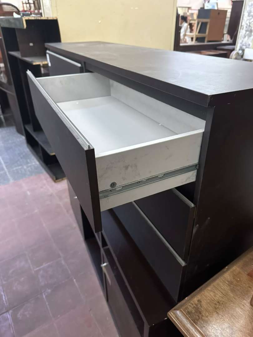 Mueble cajonera baja en melamina gris oscuro - Imagen 7