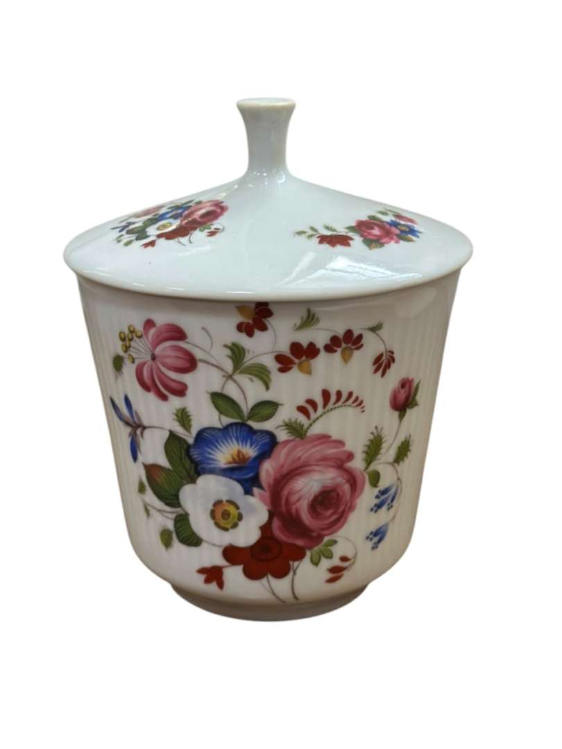 Azucarera de porcelana Dresden con tapa