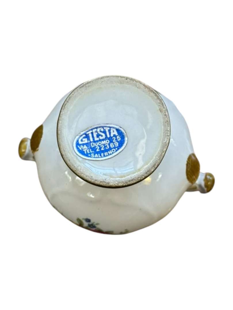 Antiguo jarron pequeño / azucarero de porcelana con tapa - Imagen 7