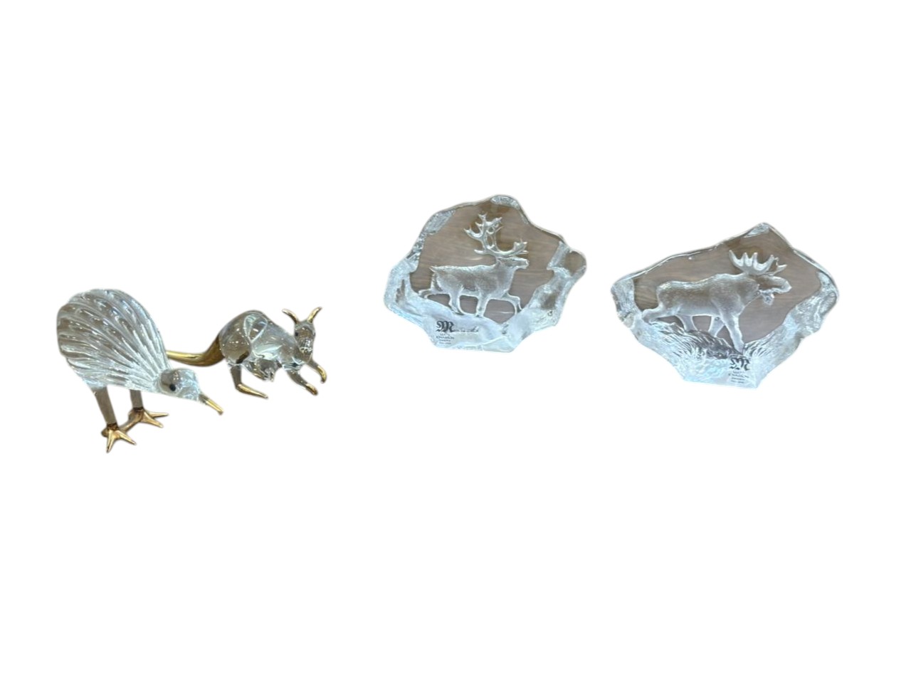 SET DE FIGURAS Y ESCULTURAS DE CRISTAL – MATS JONASSON / CRISTAL CON DETALLES DORADOS - Imagen 2