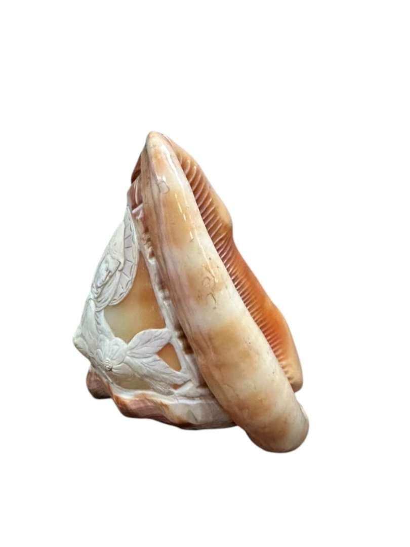 FIGURA DE LA VIRGEN TALLADA EN CARACOL MARINO (CAMAFEO EN CARACOL) - Imagen 2