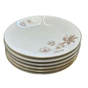 Set de 6 platitos de porcelana floreados Verbano