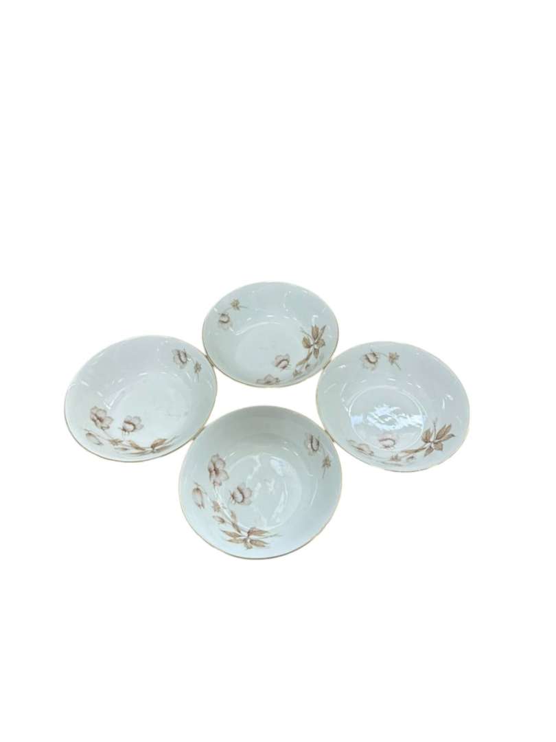 Set de 4 compoteras de porcelana floreadas Verbano