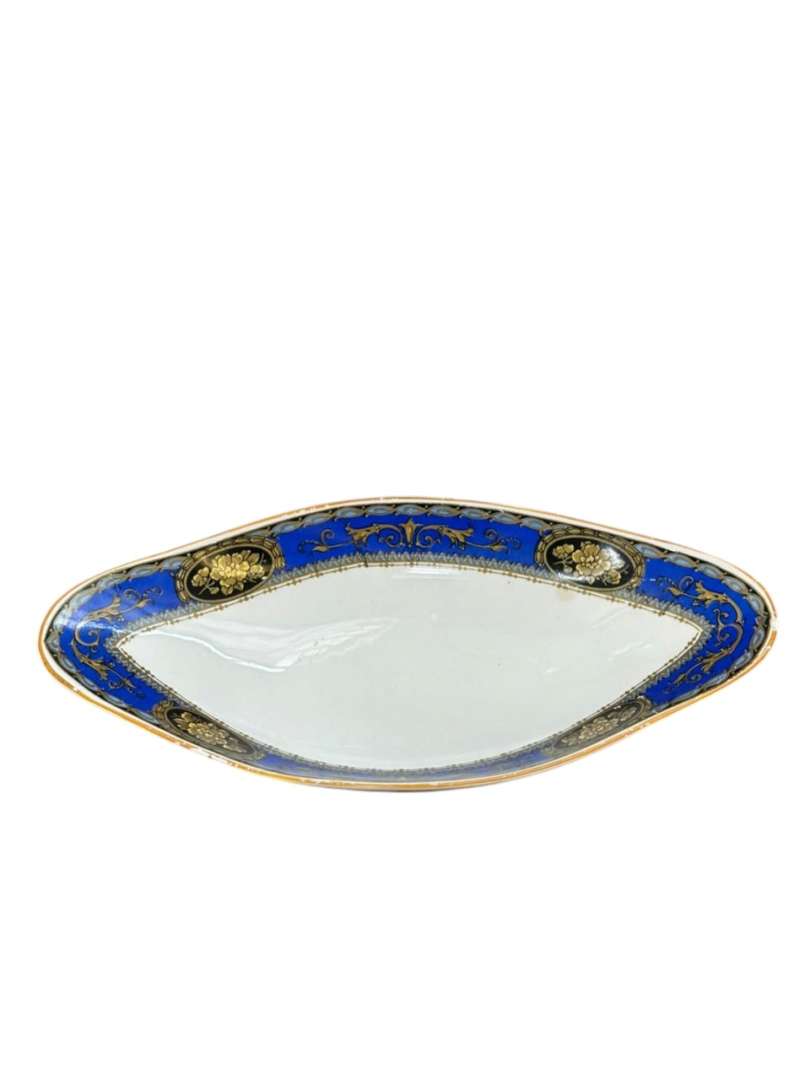 Fuente Roval ovalada de porcelana Belga Nimy Manufacture Imperiale Et Royale - Imagen 2
