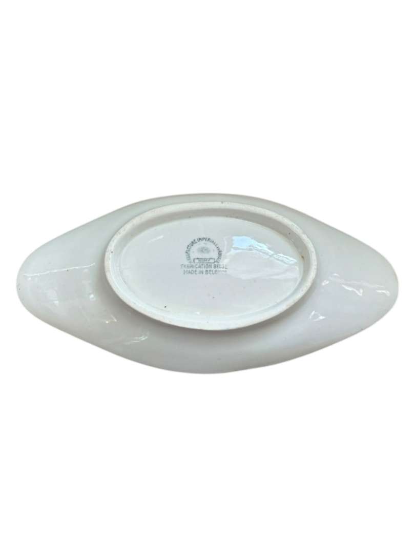 Fuente Roval ovalada de porcelana Belga Nimy Manufacture Imperiale Et Royale - Imagen 3