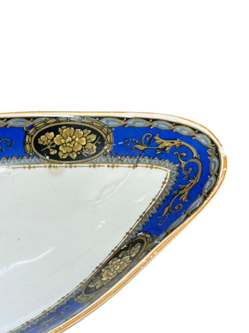 Fuente Roval ovalada de porcelana Belga Nimy Manufacture Imperiale Et Royale - Imagen 8