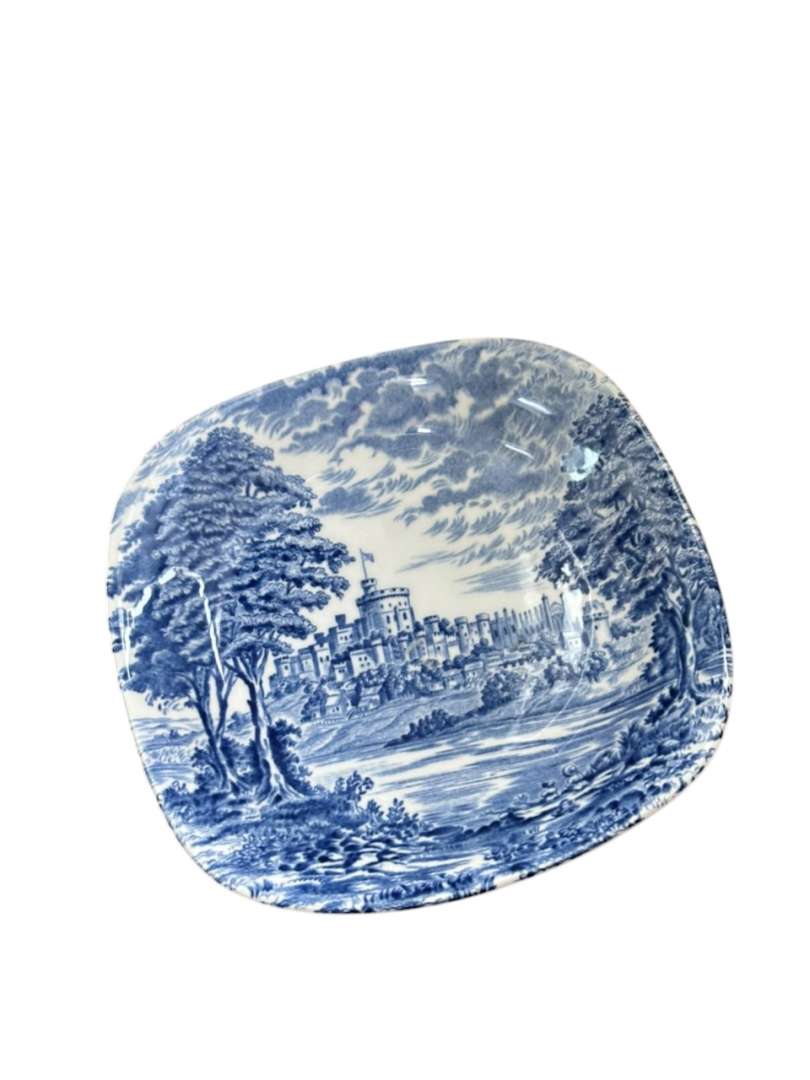 Par de platitos Ingleses en loza vintage Enoch Wedgwood Ltd Royal Homes Of Britain - Imagen 3