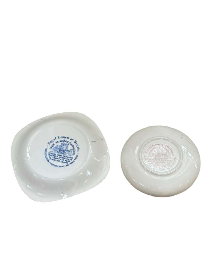 Par de platitos Ingleses en loza vintage Enoch Wedgwood Ltd Royal Homes Of Britain - Imagen 4