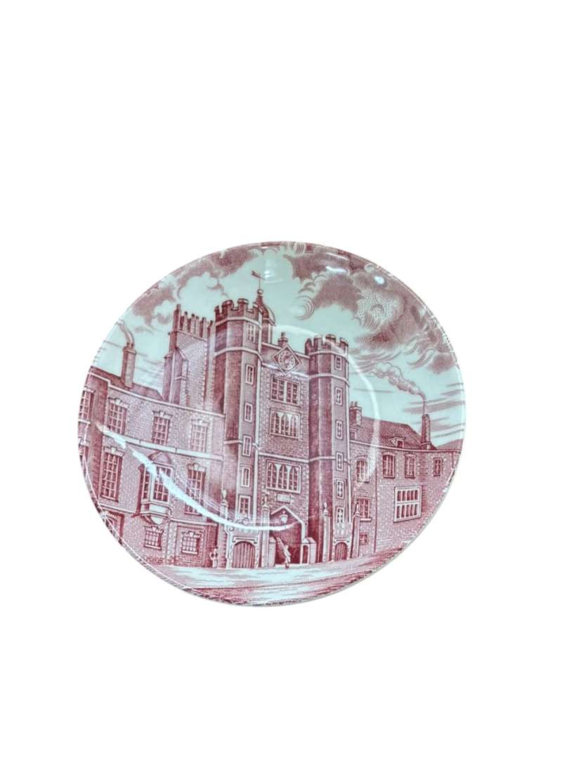 Par de platitos Ingleses en loza vintage Enoch Wedgwood Ltd Royal Homes Of Britain - Imagen 6