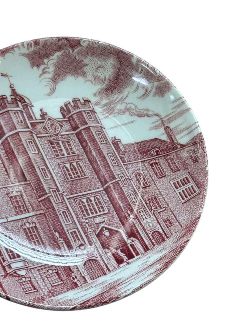 Par de platitos Ingleses en loza vintage Enoch Wedgwood Ltd Royal Homes Of Britain - Imagen 7