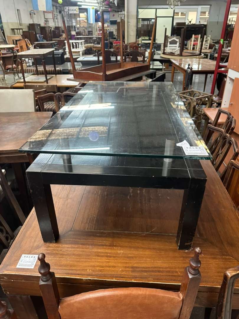 Mesa ratona moderna en madera negra y vidrio templado - Imagen 5