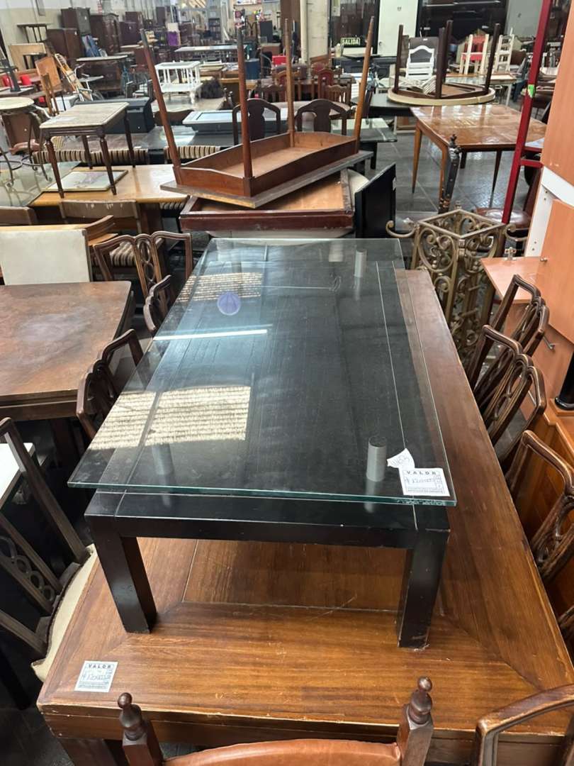 Mesa ratona moderna en madera negra y vidrio templado - Imagen 6