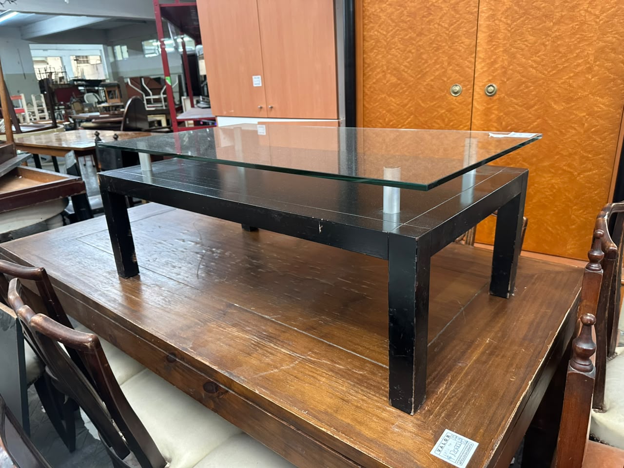 Mesa ratona moderna en madera negra y vidrio templado - Imagen 8