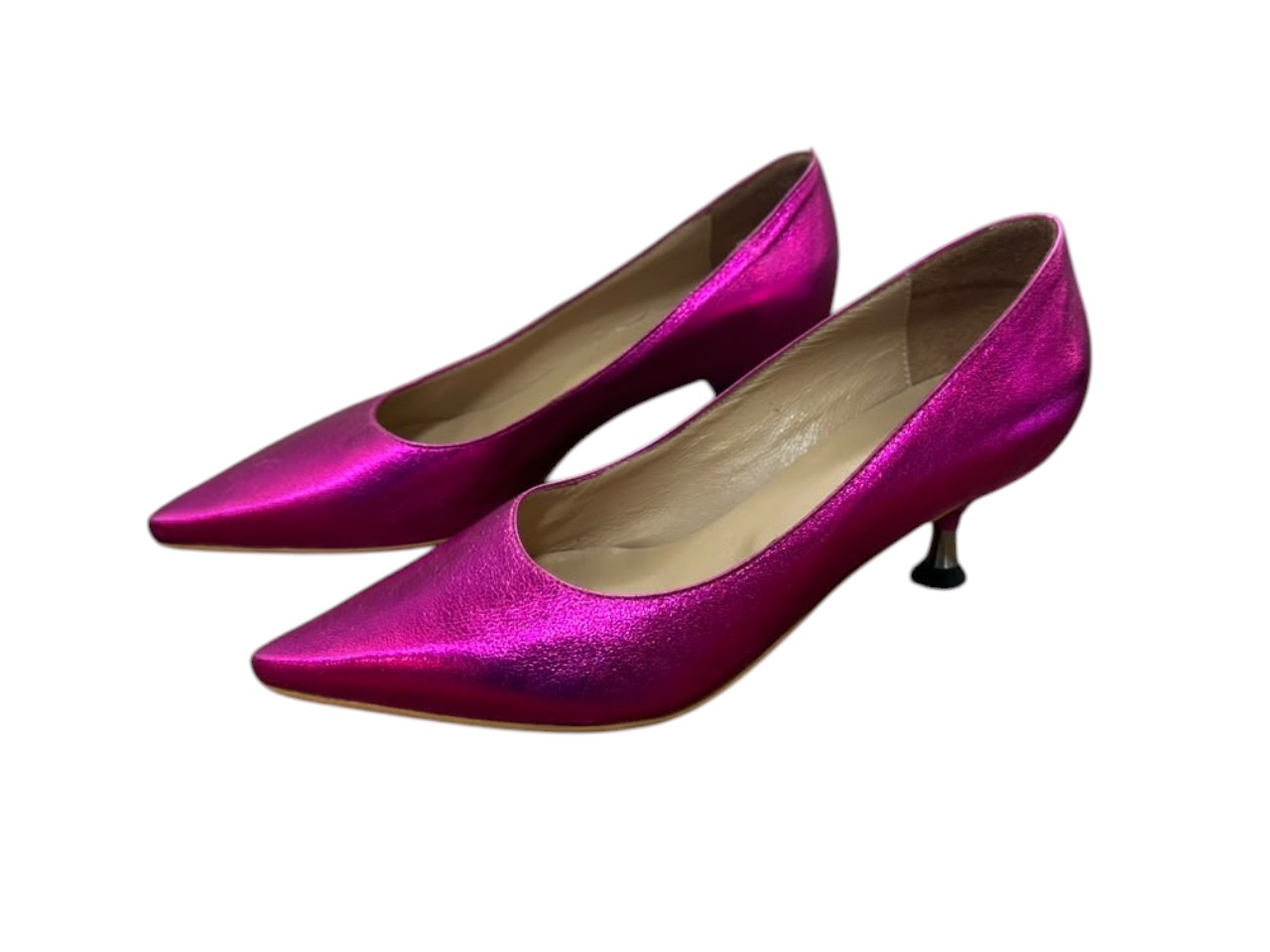 Zapatos stiletto metalizados “Verena Senn” en tono fucsia - Imagen 4