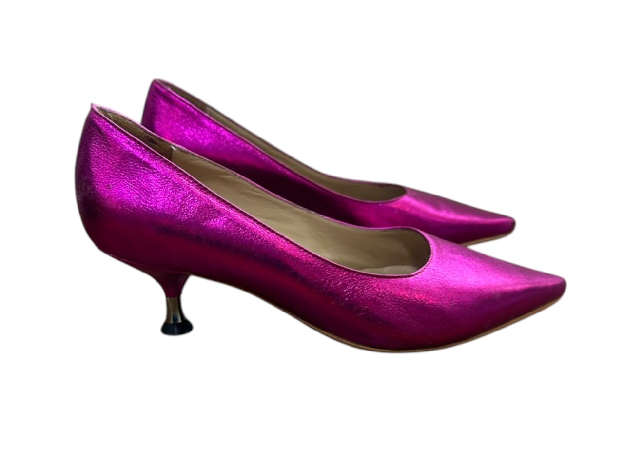 Zapatos stiletto metalizados “Verena Senn” en tono fucsia - Imagen 5
