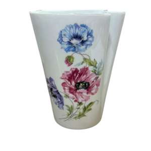 Florero ornamental de porcelana Verbano de boca ondulada