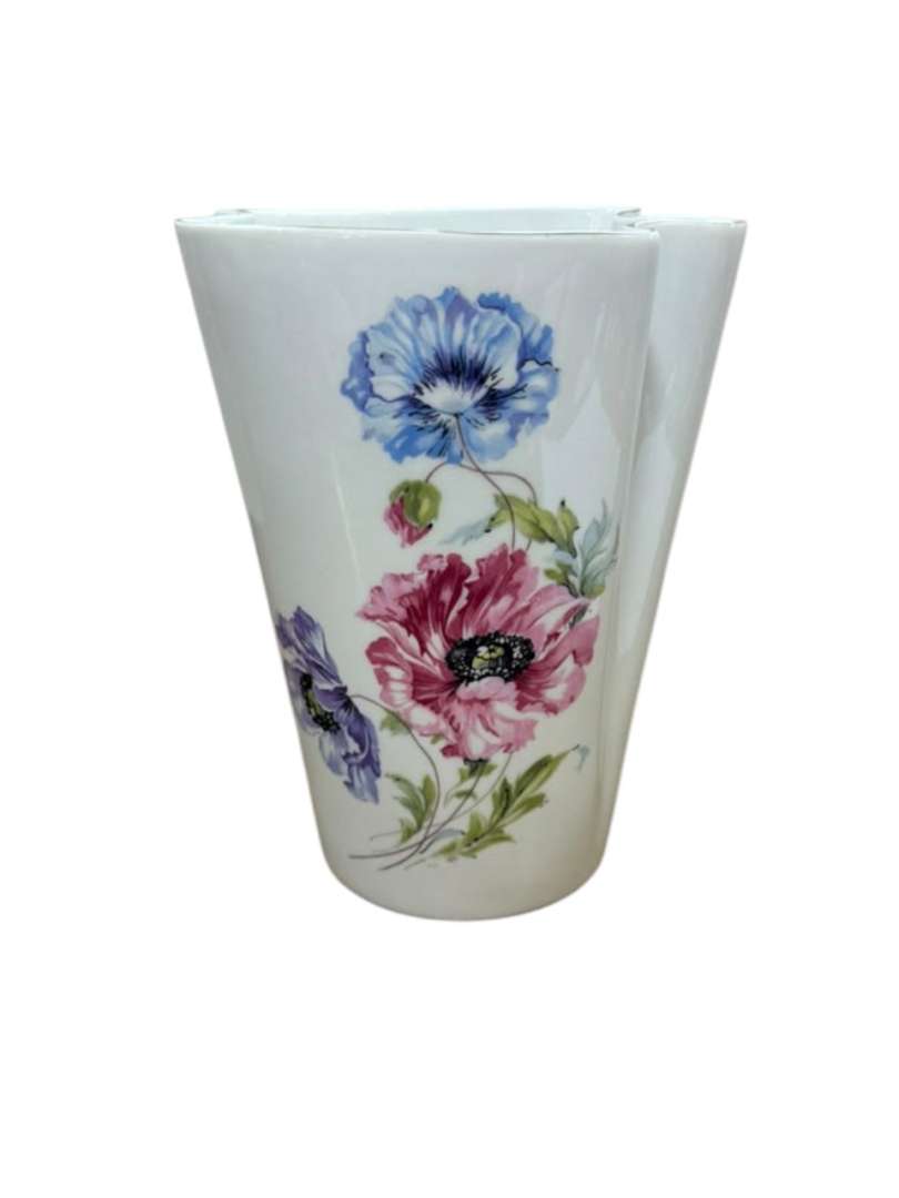 Florero ornamental de porcelana Verbano de boca ondulada