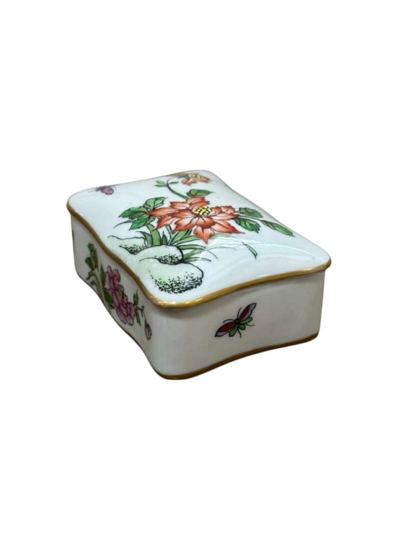 Alhajero pequeño de porcelana Mapo con motivos florales y mariposas - Imagen 2