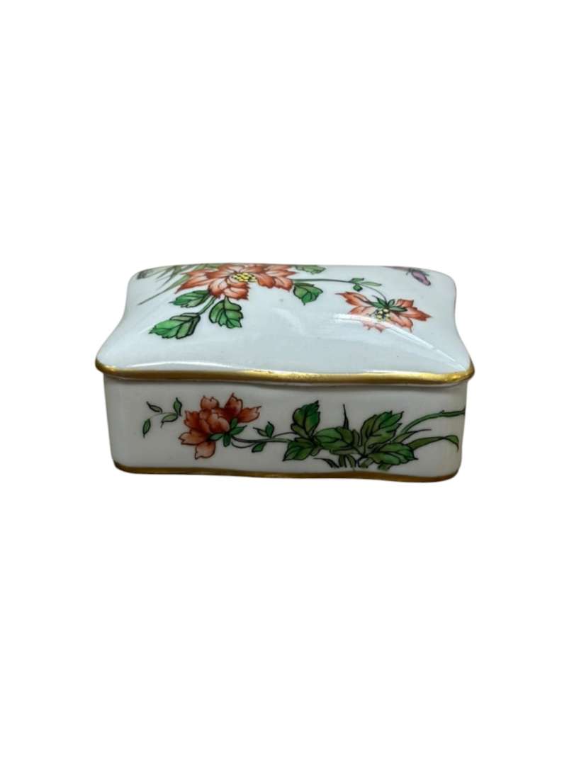 Alhajero pequeño de porcelana Mapo con motivos florales y mariposas - Imagen 3
