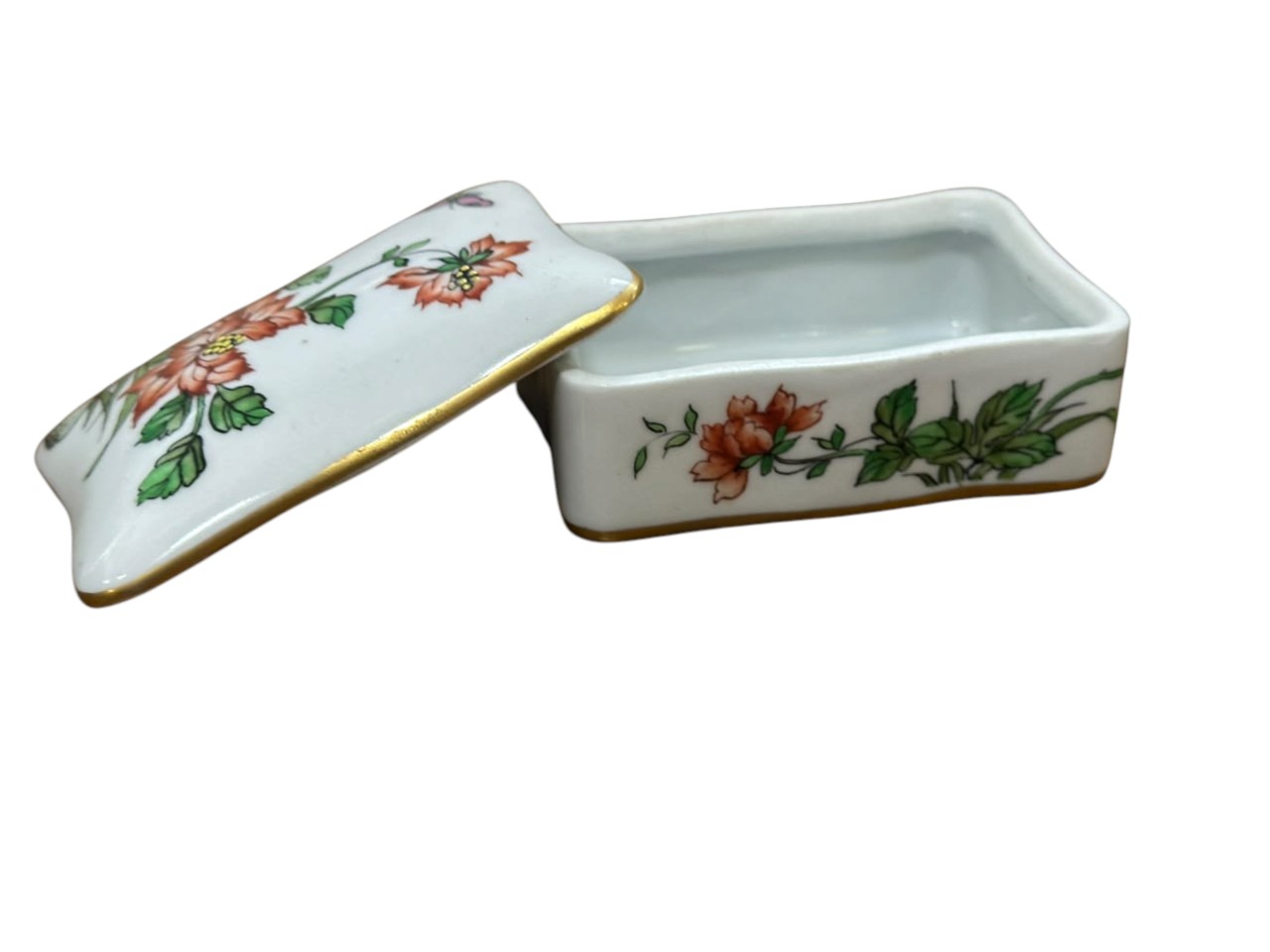 Alhajero pequeño de porcelana Mapo con motivos florales y mariposas - Imagen 4