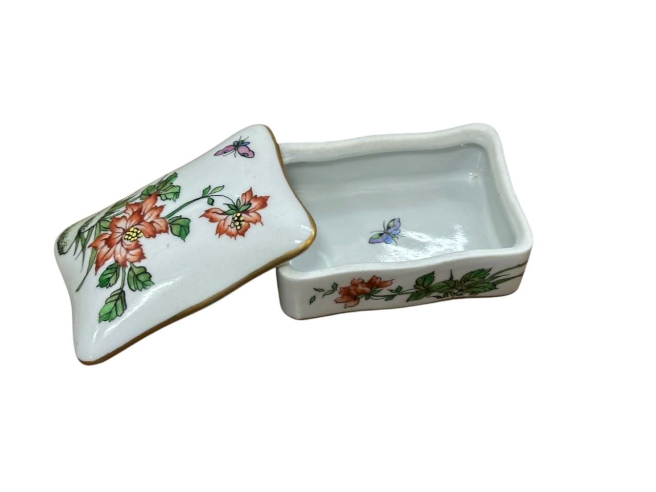 Alhajero pequeño de porcelana Mapo con motivos florales y mariposas - Imagen 5