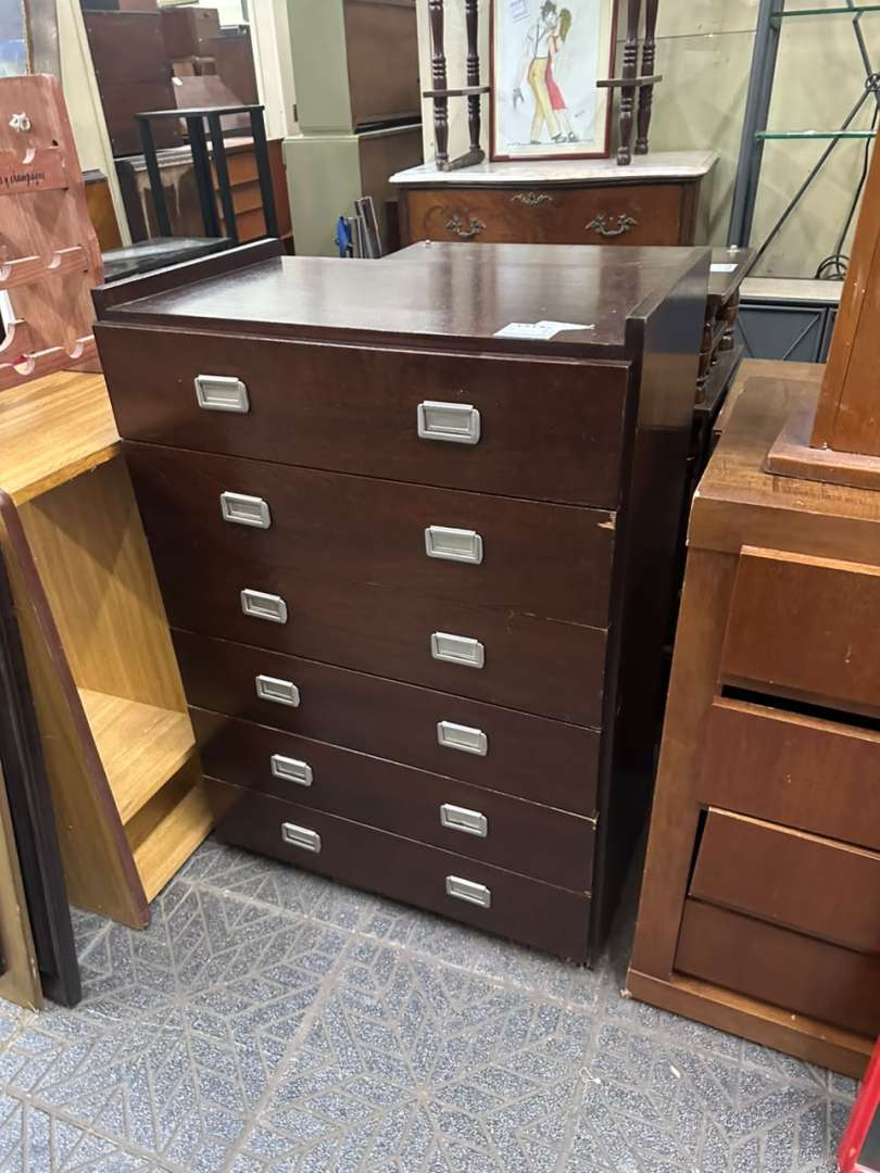 Mueble cajonera de madera en tono caoba 6 cajones - Imagen 3